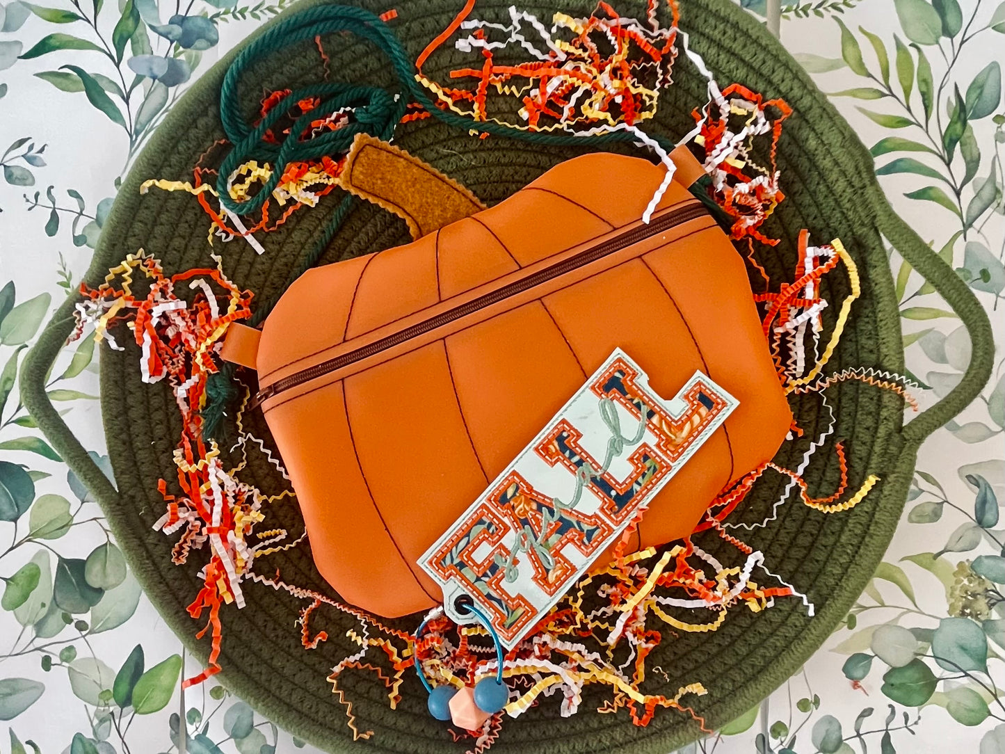 Pumpkin crossbody and bag tag