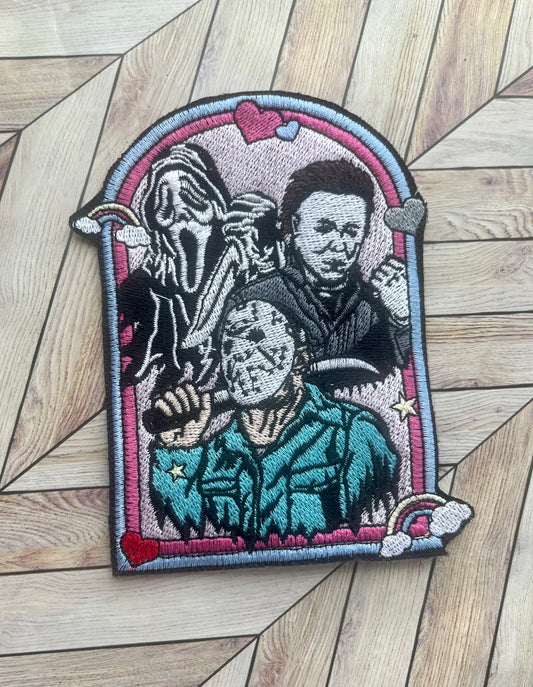 Horror trio iron on patch